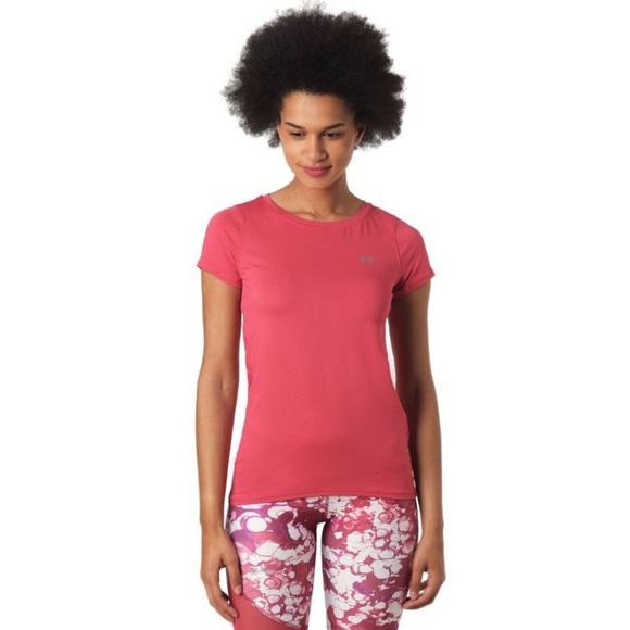 Under Armour medium pink fitted heat-gear gym top - Picture 3 of 7